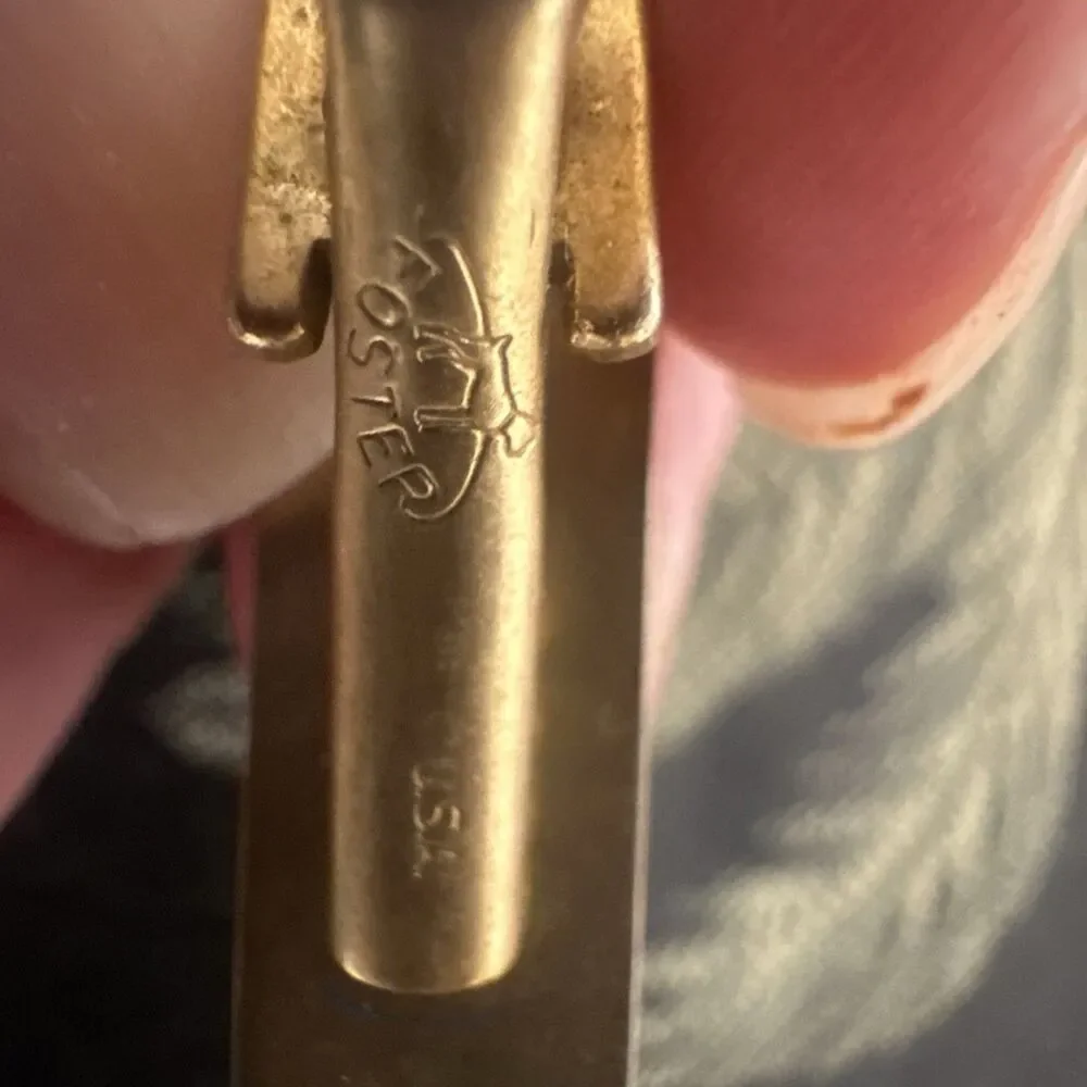 Vintage Foster Rectangular Gold Filled  Cufflinks and Tie Pin in Original Box